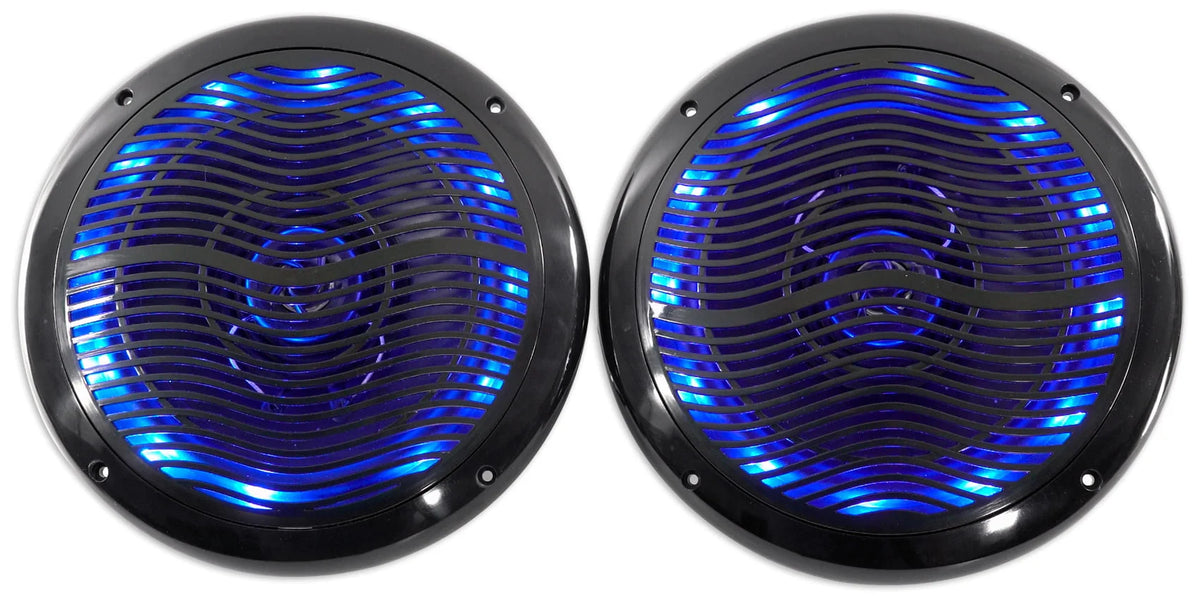 Black 6.5 Marine Speakers with Multi Color LED M5263