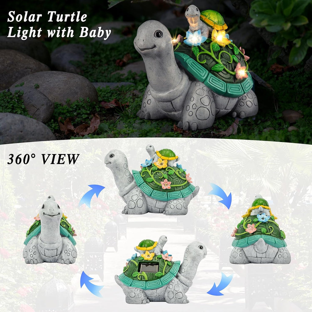 Turtle Solar Statue with 7 LED Solar Lights D1834