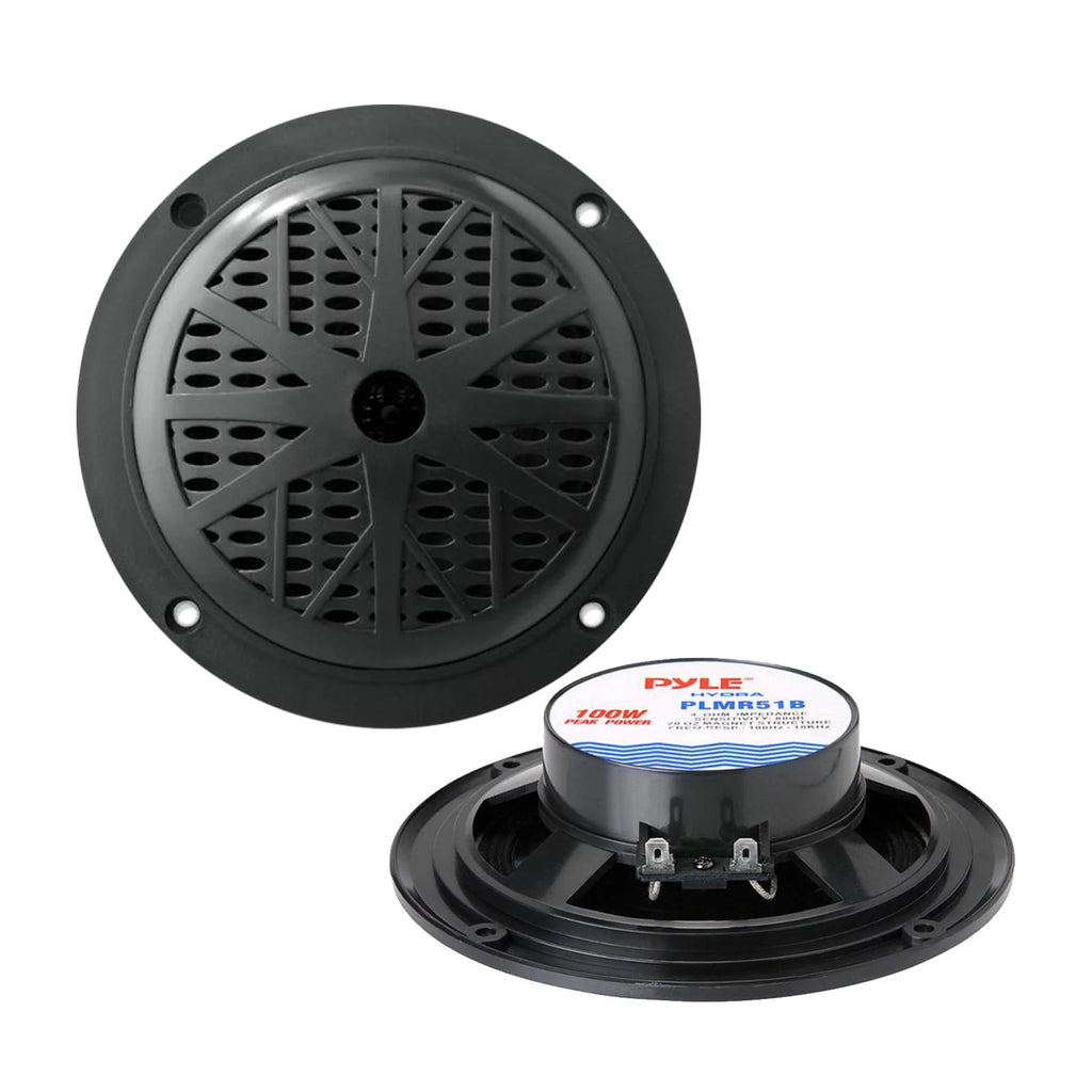 Single DIN Bluetooth Marine Stereo Receiver with 2 Pairs of 5.25'' Waterproof Marine Speakers D390942