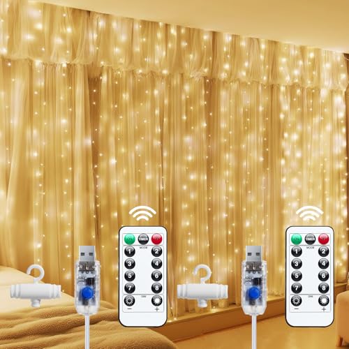 300 LED Blue Fairy Curtain Lights 9.8ft x 9.8ft 1 Pack C6642