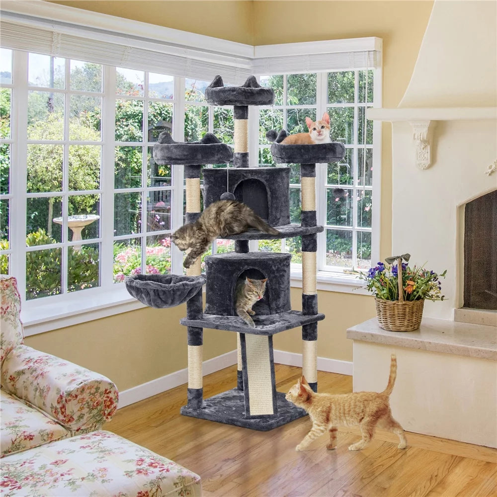 Large Dark Gray Cat Tree with Scratching Board X248773
