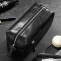 Black Leather Wash Bag J8047