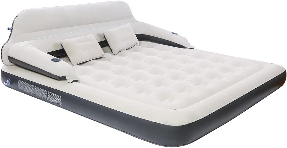 Queen 9 Raised Portable Double Inflatable Air Mattress with Backrest U6836
