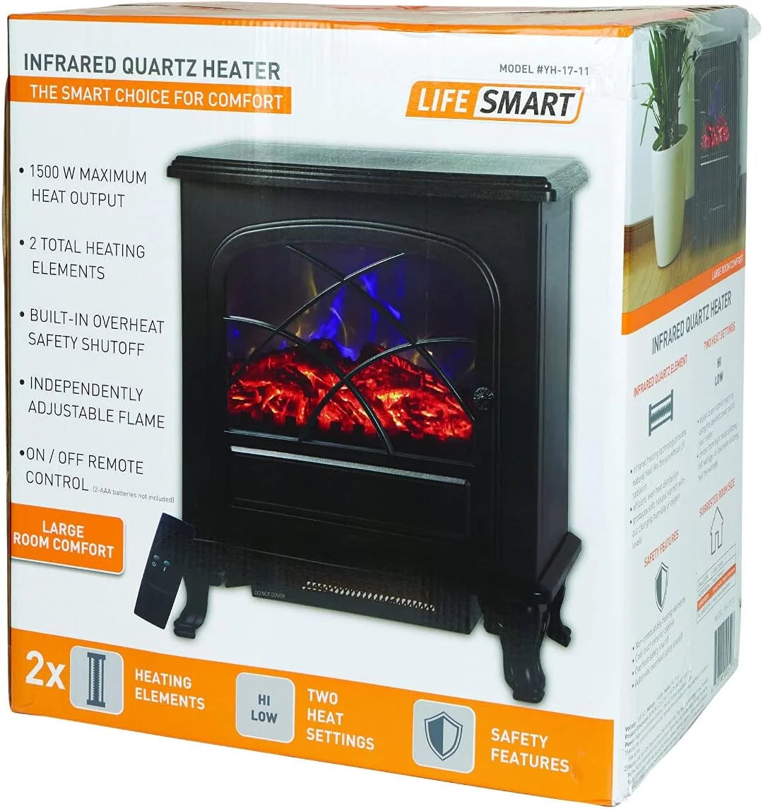 Black Infrared Electric Fireplace Stove Heater L776
