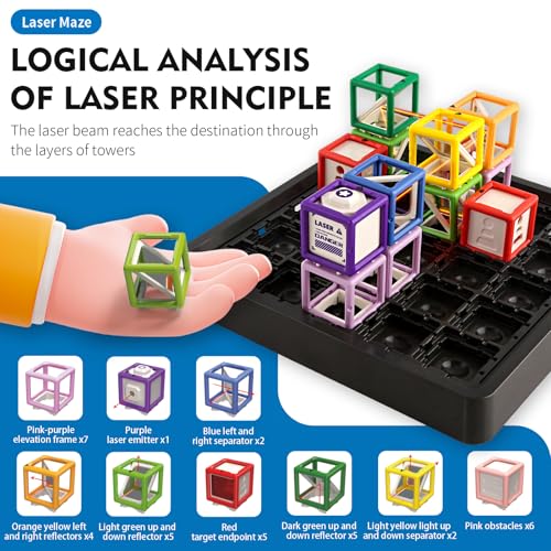 Laser Maze Reasoning Game 60+ Challenges 37 Pcs G929696