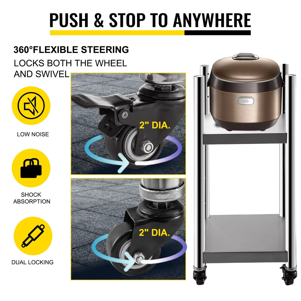 Rice Warmer Stand 14" with Wheels Two Brakes S920295