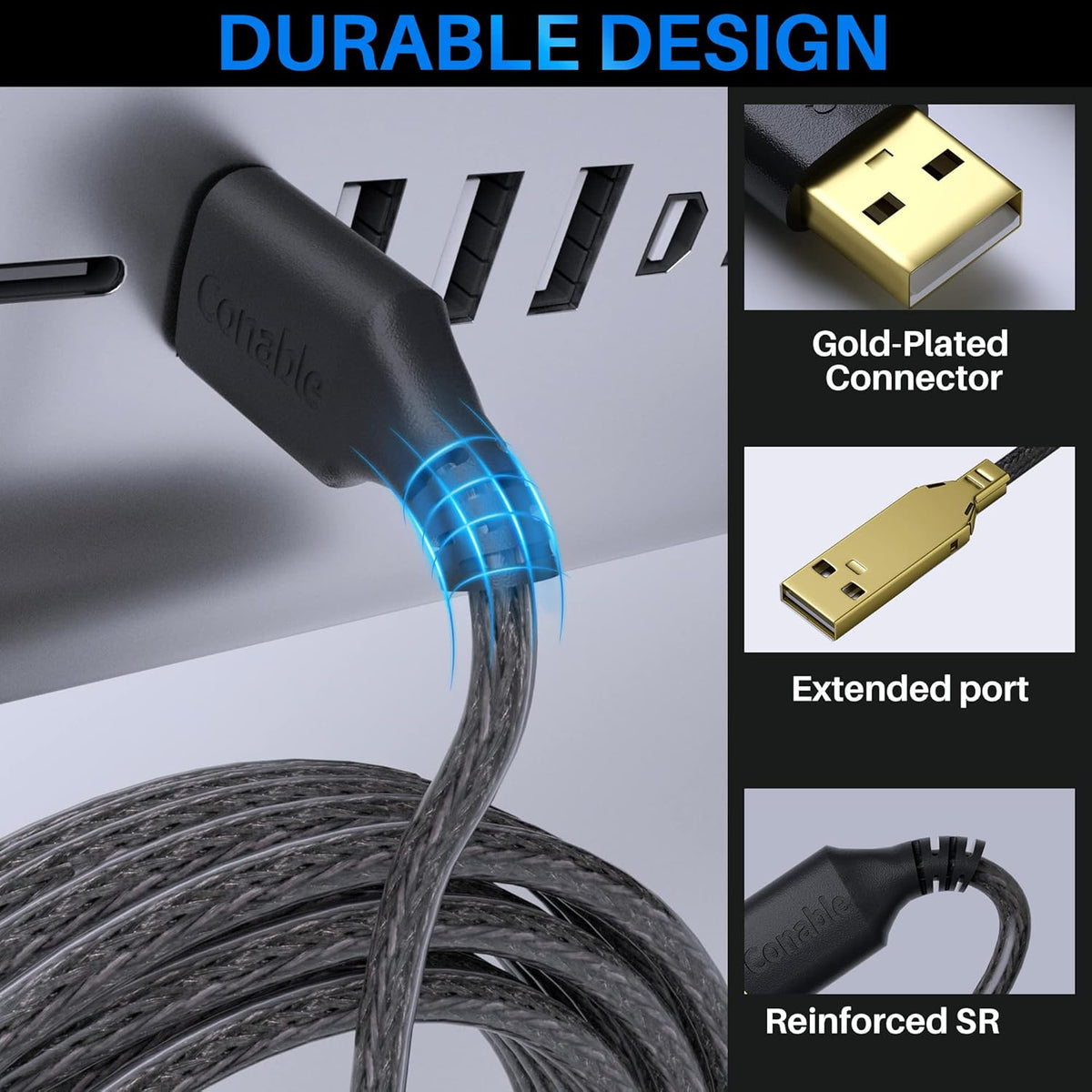 75 Feet USB 2.0 Active Repeater Extension Cable Type A Male to Female V42265