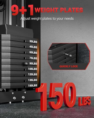 150LBS Weight Stack Multifunctional Home Gym Machine M5317