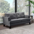 Blue Top Grain Leather Loveseat Z234