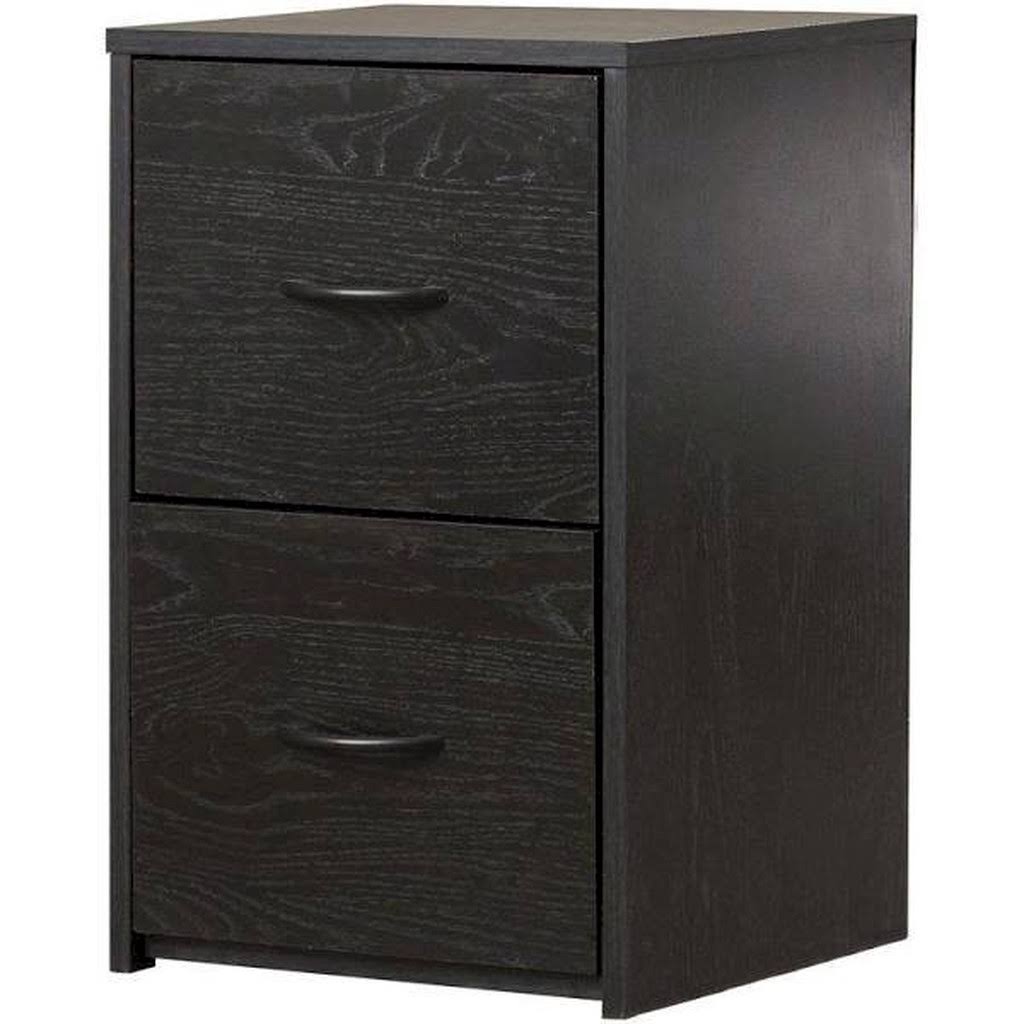 2 Drawer File Cabinet Black Oak J7195