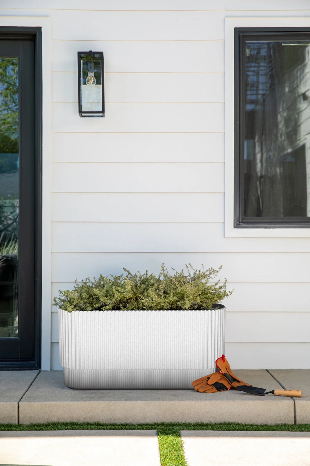 30" Long Plastic-Stone Planter White M502894