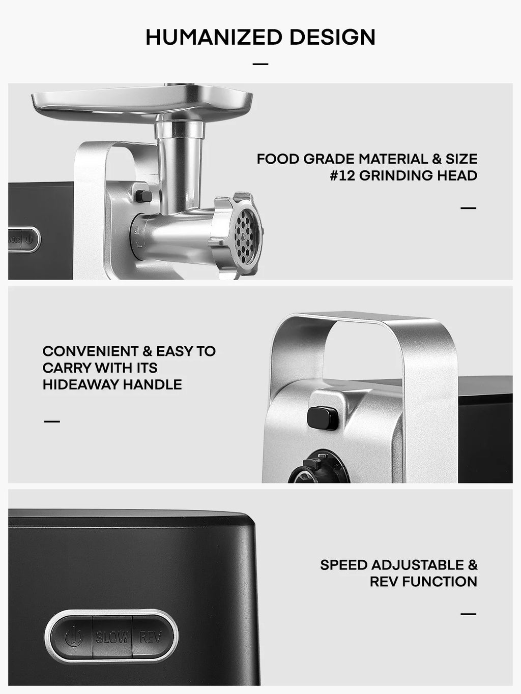 3000W Electric Meat Grinder with 3 Stainless Steel Grinding Plates W54445