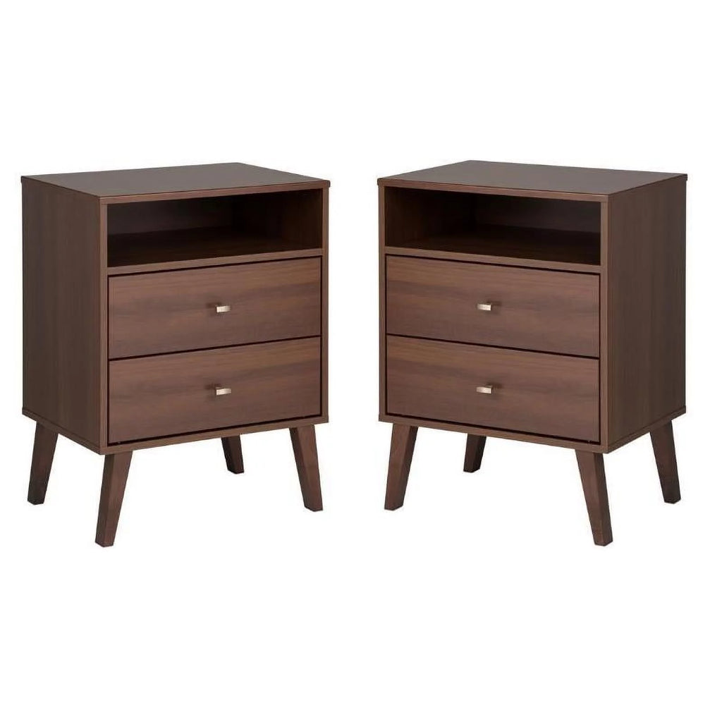 2 Piece Wood Nightstand Set with 2 Drawer C376720