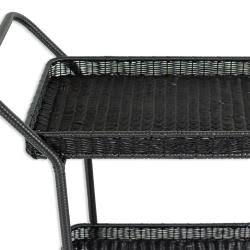Brown Wicker Patio Serving Cart W509