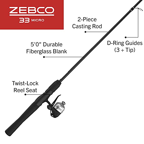 Spincast Reel and 2-Piece Fishing Rod Combo with EVA Handle X16841