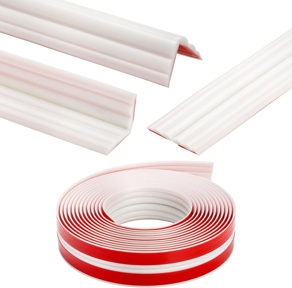 Creamy White 16.4 Ft x 1.5 In Self-Adhesive Wall Molding Trim S908583