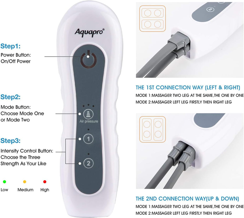 Rechargeable Air Leg Compression Massager with 4 Modes 3 Intensities K2398