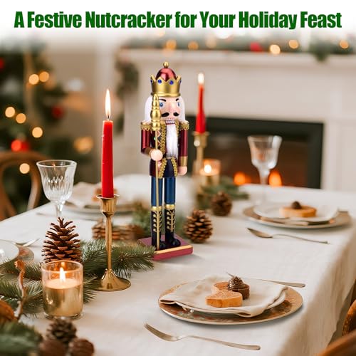 15 Inch Wooden Christmas Nutcracker with Scepter Y5207