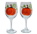 2 Hand Painted Stemmed Wine Glasses Set F663515