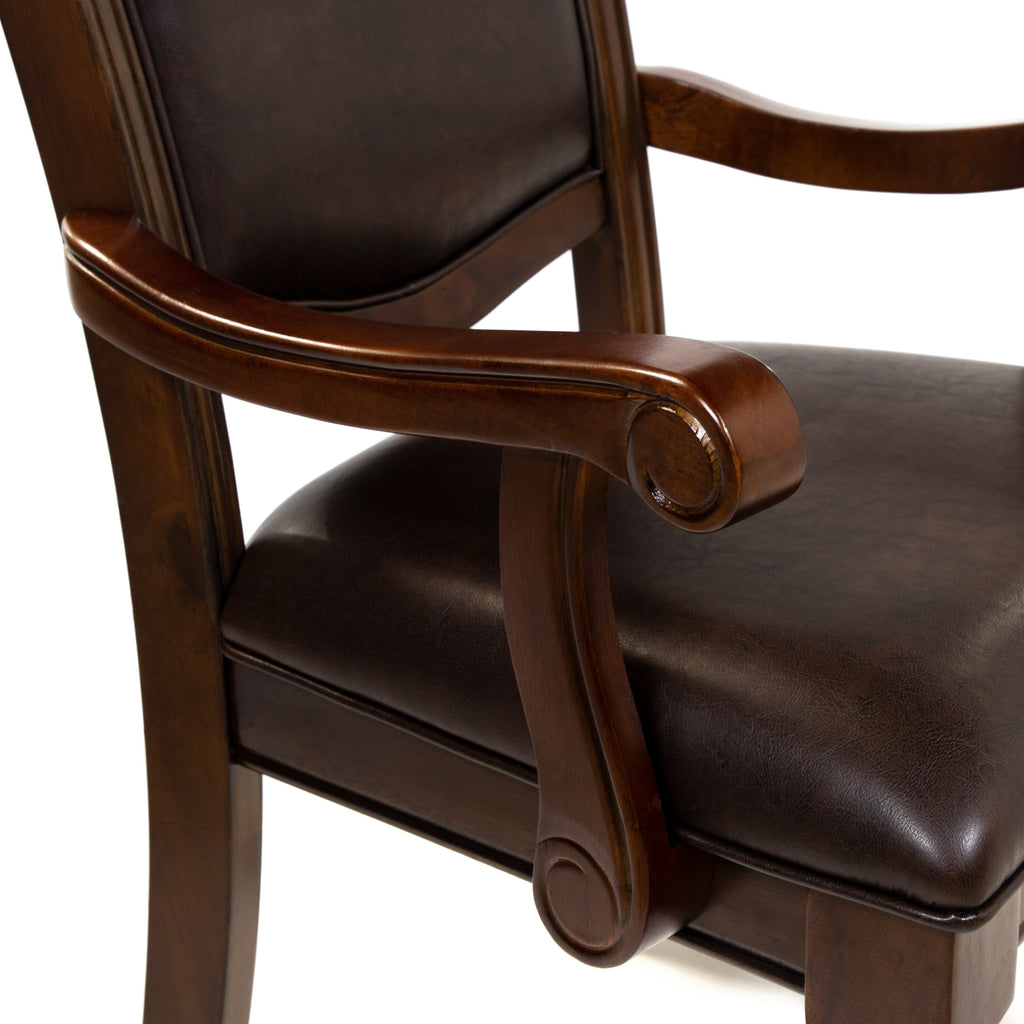Faux Leather Dining Arm Chairs Set of 2 Y9265