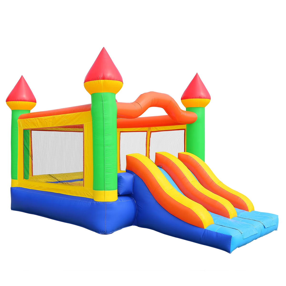 Mega Double Slide Castle Bounce House PVC with Blower A307