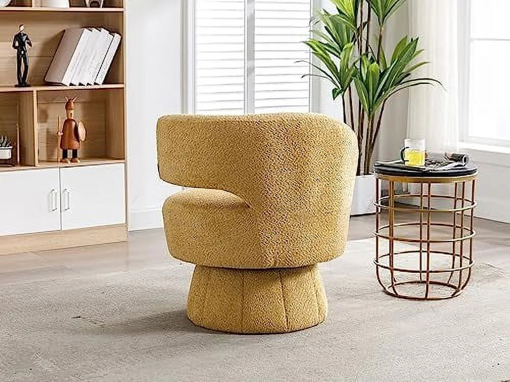 Velvet Swivel Barrel Chair with Gold Metal Base T275
