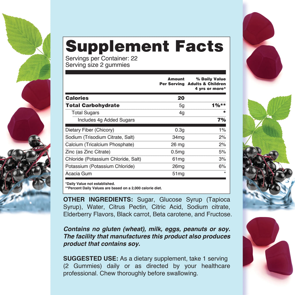 Elderberry Electrolyte Gummies 2 Pack 44 Count V695