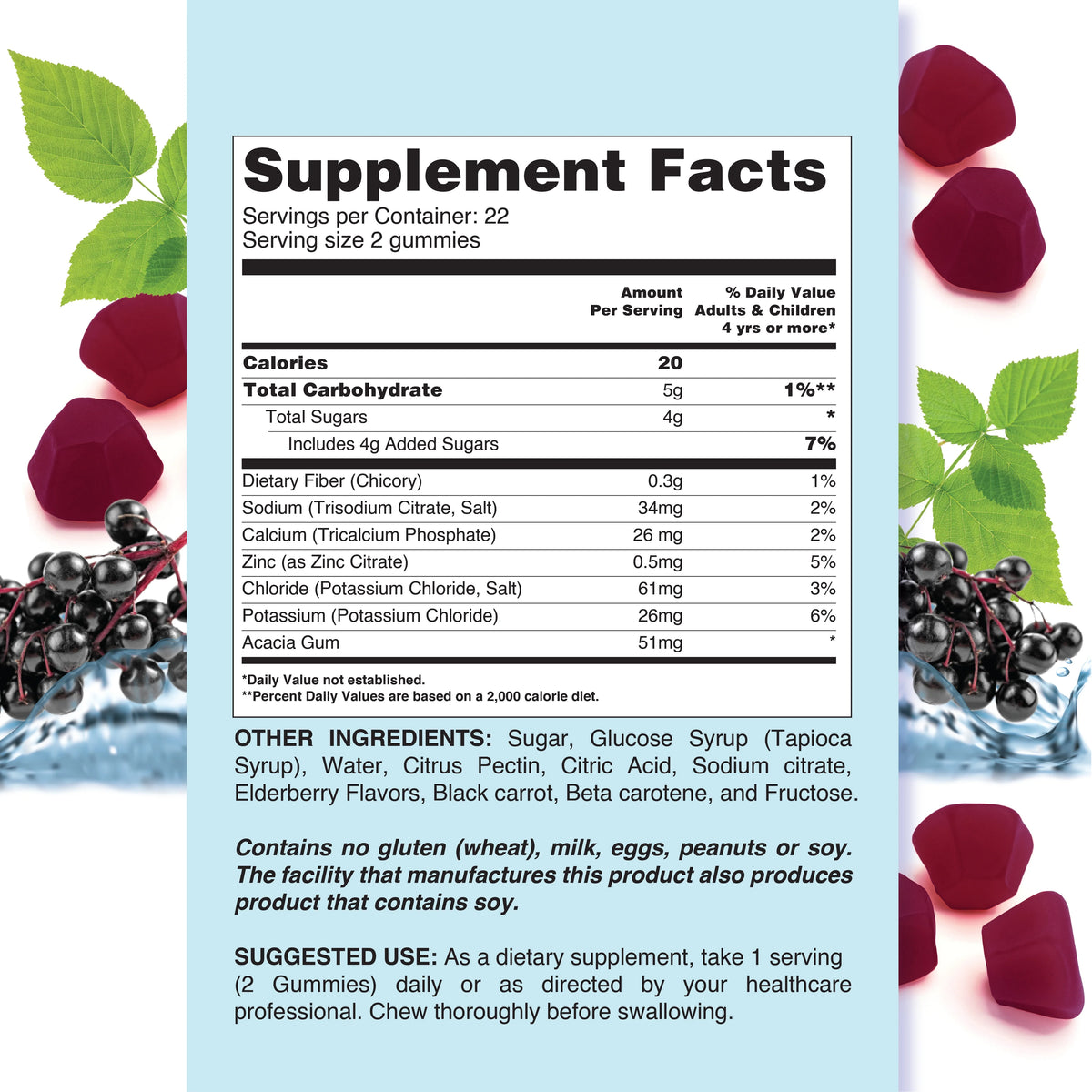 Elderberry Electrolyte Gummies 2 Pack 44 Count V695