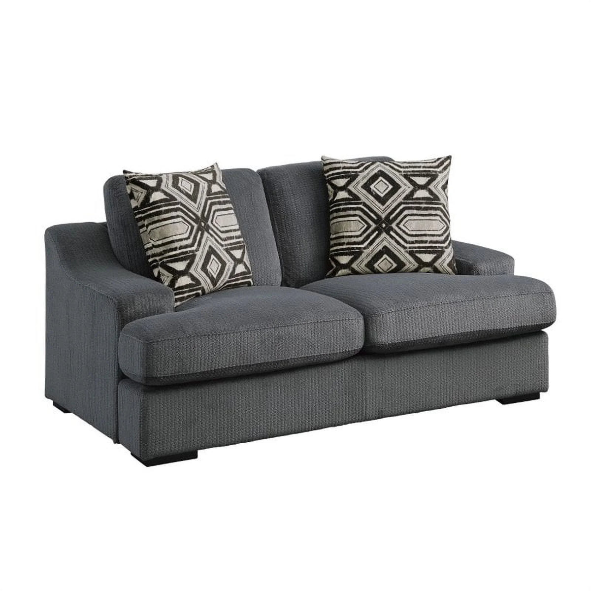 Dark Gray Microfiber Upholstered Loveseat N4983