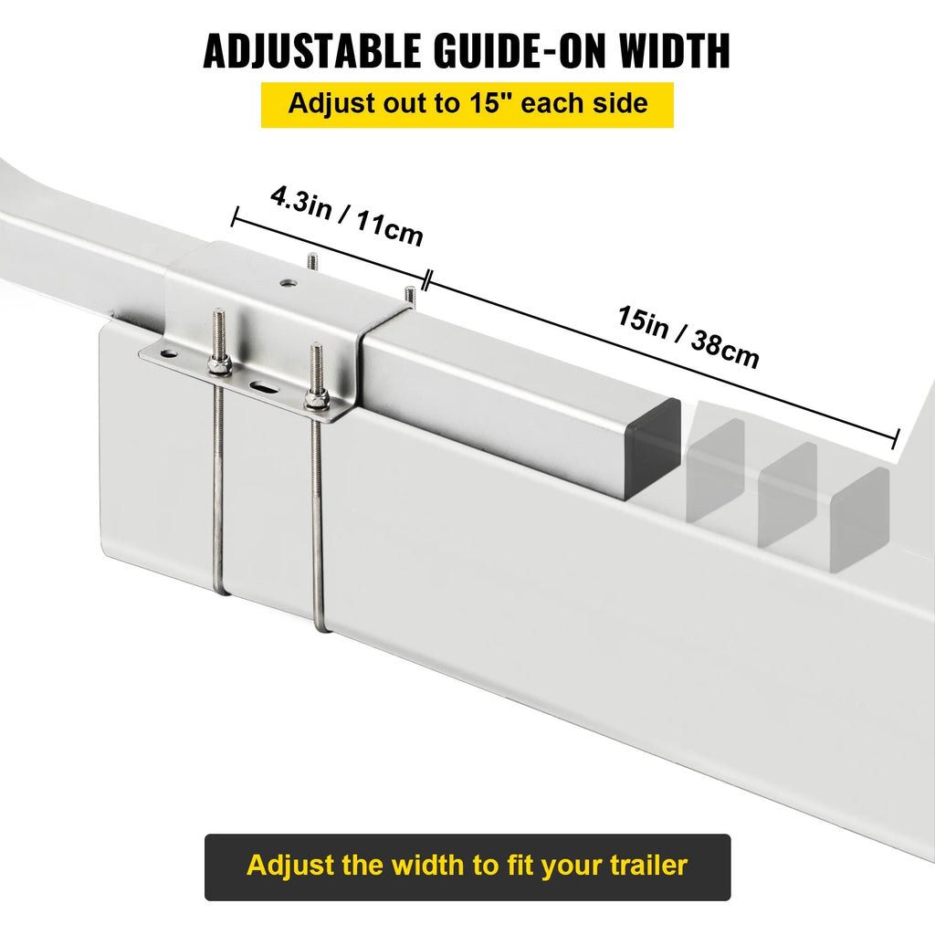 Galvanized Steel Trailer Guide-on with Carpet-padded Boards, One Pair W642