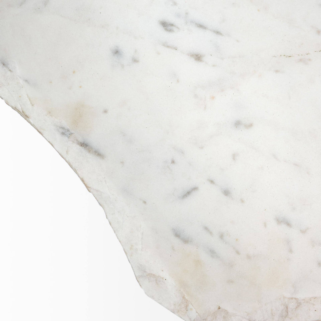 White Marble and Antique Gold Accent Table I5131