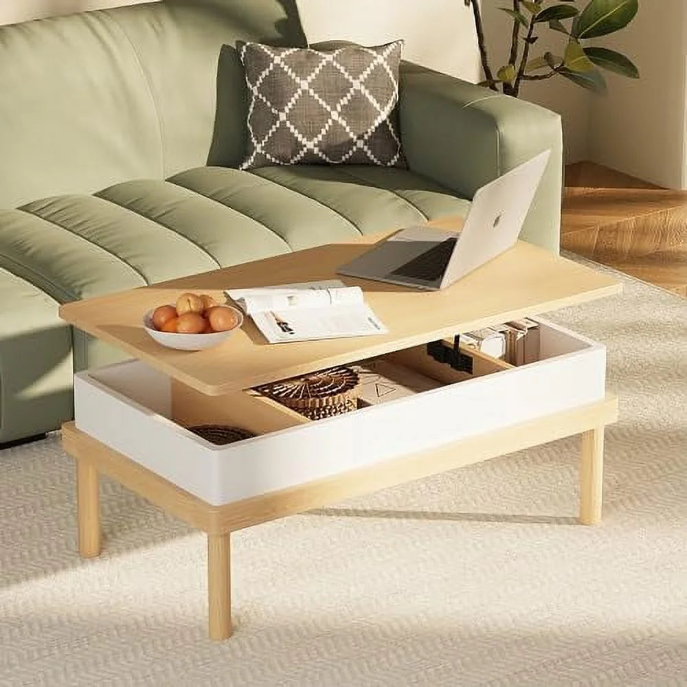 Lift Top Wood Coffee Table with Hidden Compartment B815