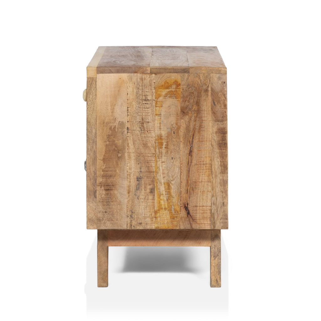Solid Wood Nightstand (Set of 2) - Weathered Light Natural Tone Y81729