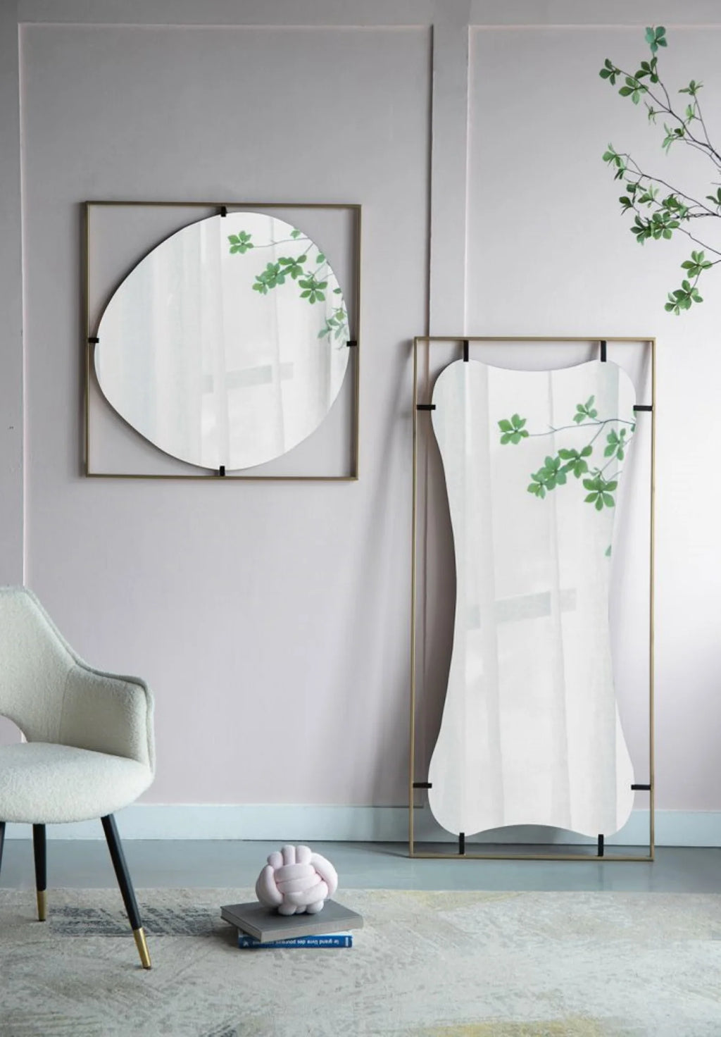 Gold Wall Mirror with Metal Frame L9991