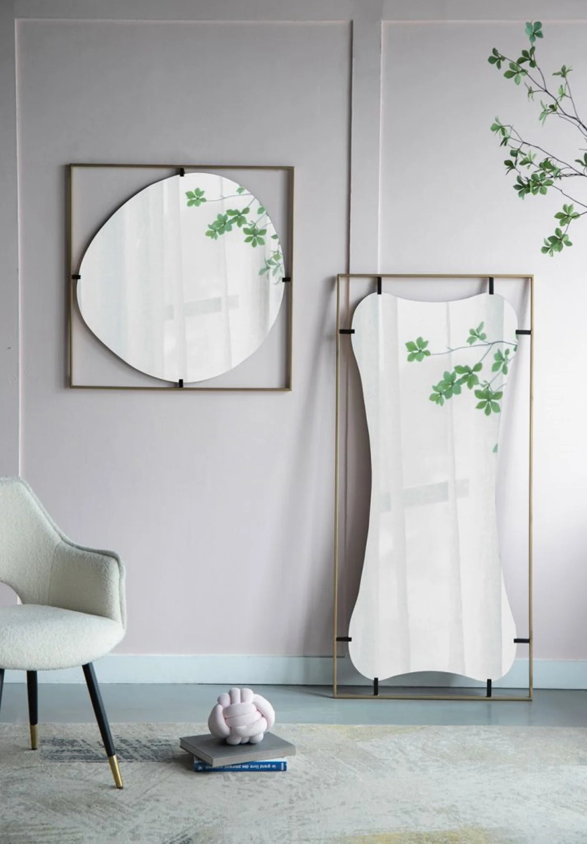 Gold Wall Mirror with Metal Frame L9991
