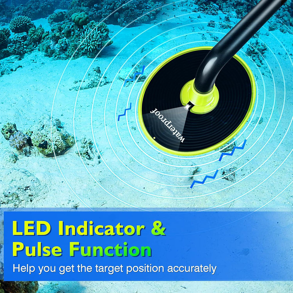 Waterproof Metal Detector 100 Feet Underwater Metal Finder Pinpointer Pulse Indicator R339159