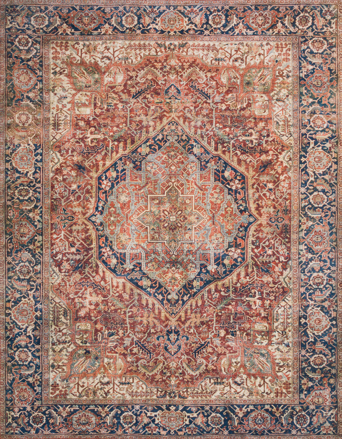 Red Navy 5' x 7'6 Rug E22801