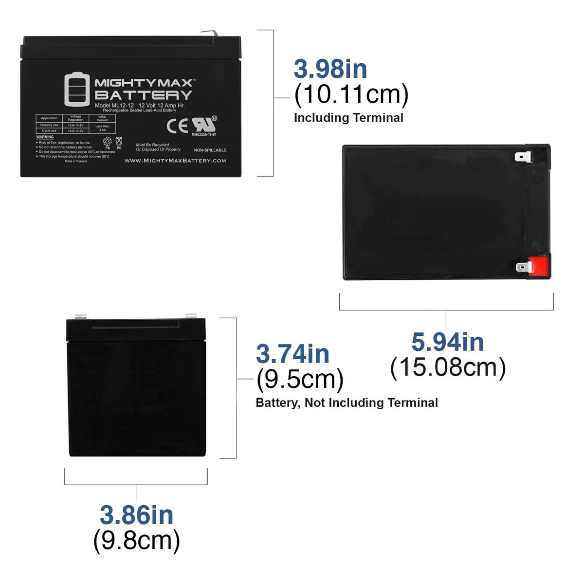 12V 12Ah Sealed Lead Acid Rechargeable Battery A370862