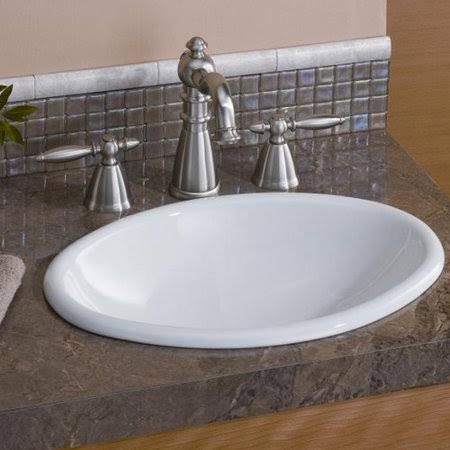 Mini Vitreous China Oval Drop-In Bathroom Sink N968842
