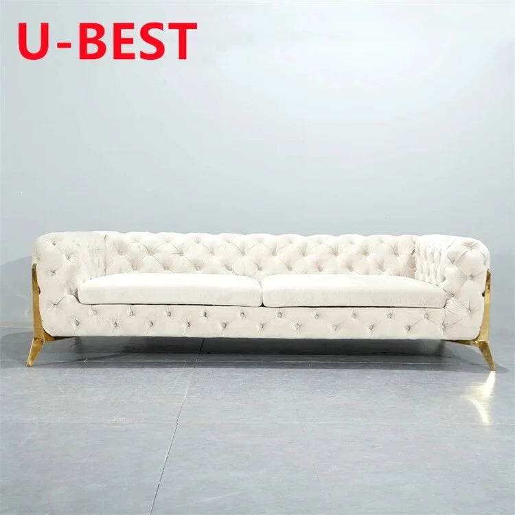 Velvet Tufted Sectional Sofa Set 4 Seat Z4918