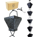 8.5 FT Metal Black Rain Chain with Square Cups D52874