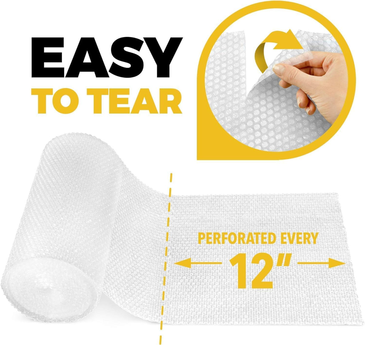 2 Pack 12 Inch x 72 ft Bubble Cushioning Wrap Roll Perforated Every 12” D215