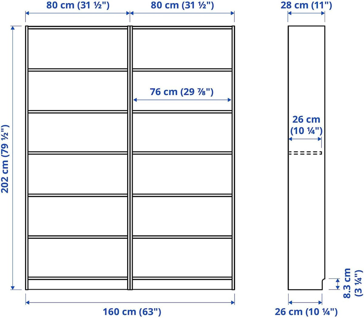 White Bookcase Z2448