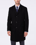 Men's Classic Regular Fit Overcoat - Black U5066