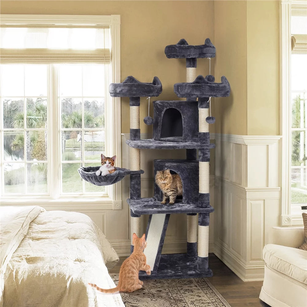 Large Dark Gray Cat Tree with Scratching Board X248773