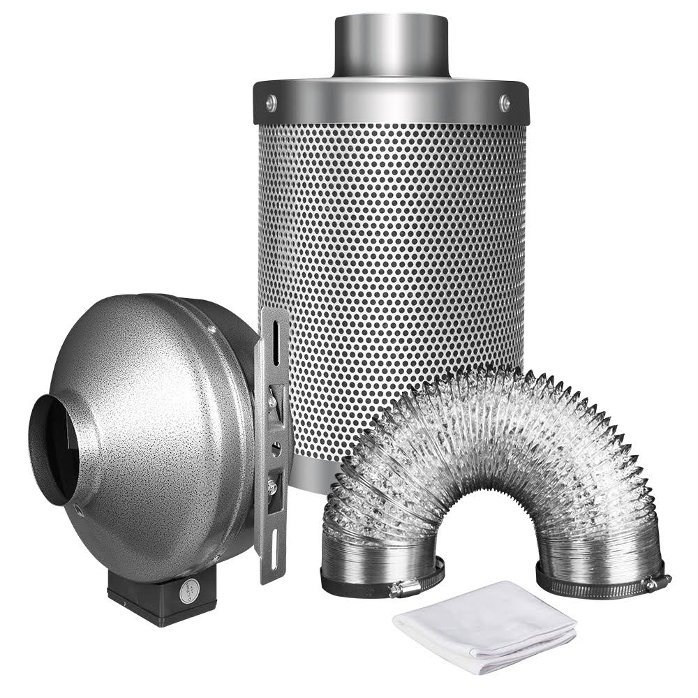 8 Inch 750 CFM Inline Fan Carbon Filter Ducting Combo Z897