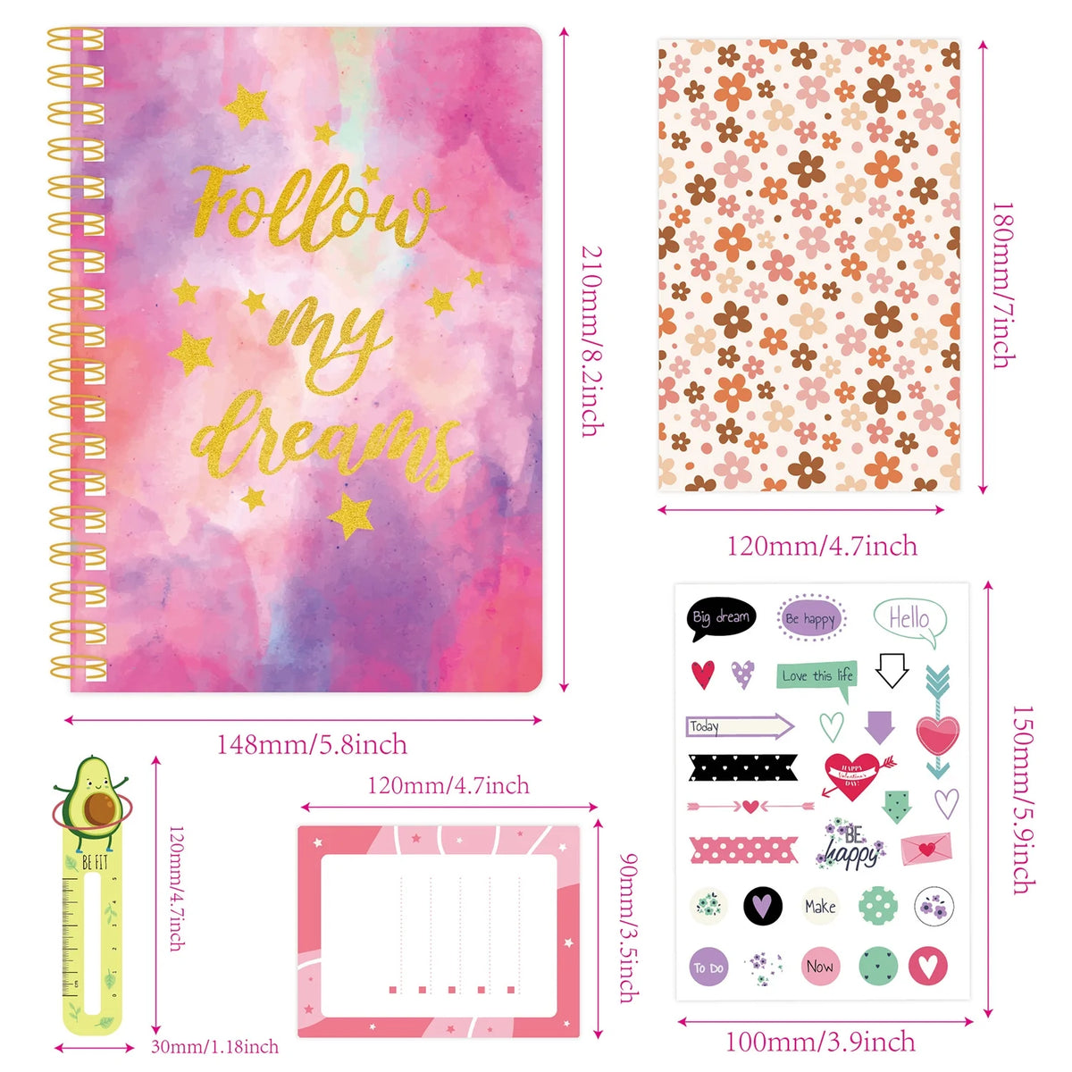 DIY Journal Kit for Girls, Journaling Arts Craft Kit, Scrapbook & Diary Supplies Set Y660824