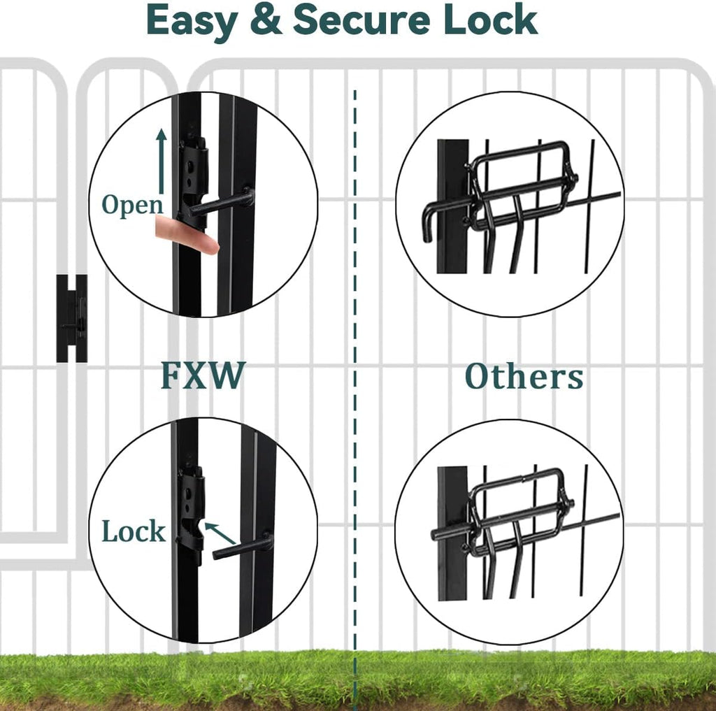 Dog Playpen 32-Inch Height Pet Fence Gate with Doors L801131