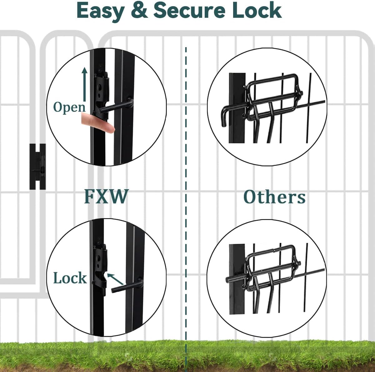 Dog Playpen 32-Inch Height Pet Fence Gate with Doors L801131