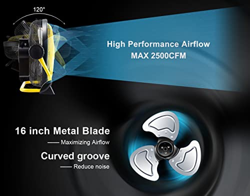 12" Portable Battery Operated Fan with Metal Blade X386166